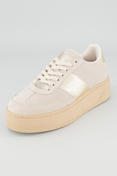 Steve Madden, Pantofi sport Moxy low-cut cu platforma, Crem