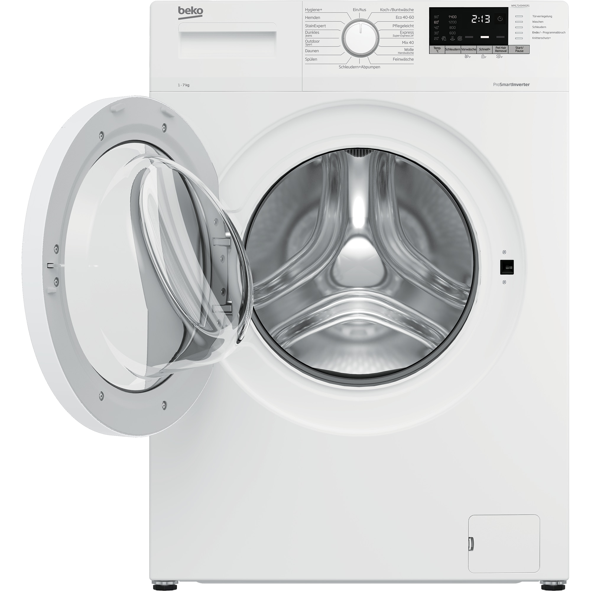 Masina De Spalat Rufe Frontala Beko WML71434NGR1, Clasa D, 7 Kg, 1400 Rpm, Alb