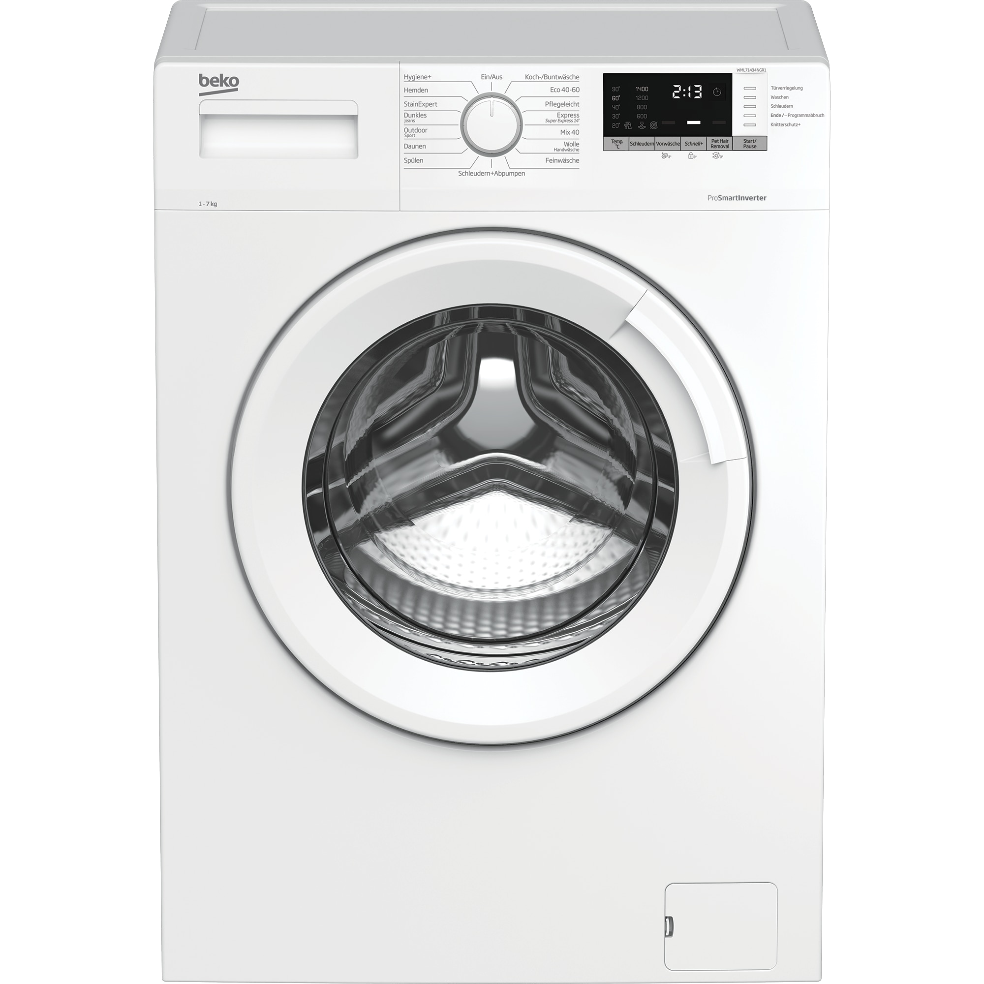 Masina De Spalat Rufe Frontala Beko WML71434NGR1, Clasa D, 7 Kg, 1400 Rpm, Alb