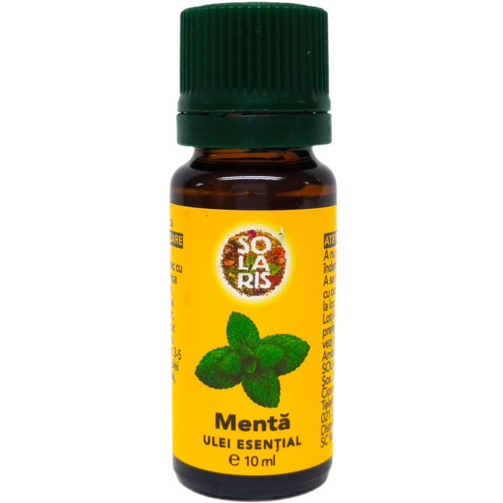 Ulei esential de Menta (Mentha Piperita), 100% pur natural, fara adaosuri sau solventi, Solaris, 10ml, Seva Plant