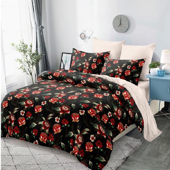 Set Lenjerie de Pat Dublu, Model 55251, Finet, 6 Piese