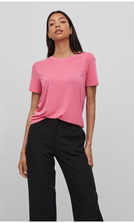 Női póló VILA, 4870, Normál szabású Textil, Világos rózsaszín