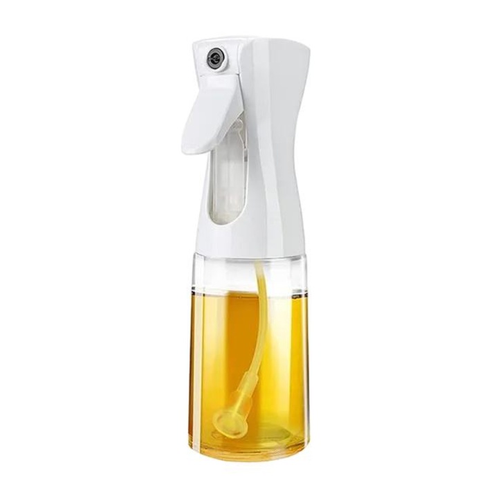 Sticla pulverizator pentru ulei, transparenta, plastic, alba, 300ml