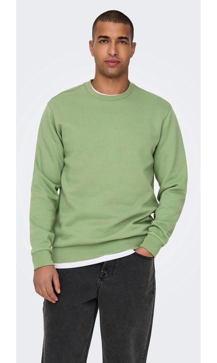 Férfi pulóver ONLY & SONS, 178619, pamut, XS INTL, zöld