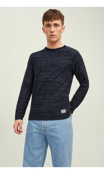 JACK & JONES férfi pulóver, 4519, pamut, Tengerészkék