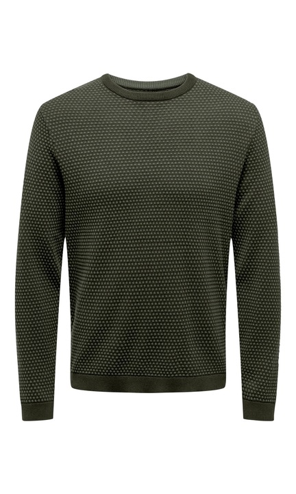 Férfi pulóver ONLY & SONS, 6715, pamut, Zöld