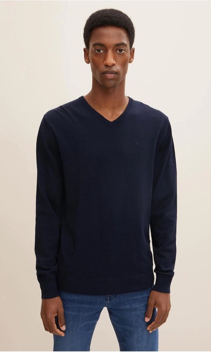 Férfi pulóver TOM TAILOR, 4652, Pamut, Tengerészkék