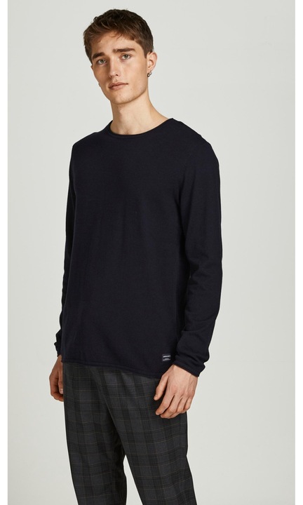 JACK & JONES férfi pulóver, 170005, pamut, XS INTL, fekete
