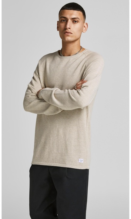 JACK & JONES férfi pulóver, 138683, pamut, 2XL INTL, sárbarna