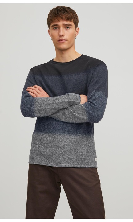 JACK & JONES férfi pulóver, 170117, pamut, 2XL INTL, kék