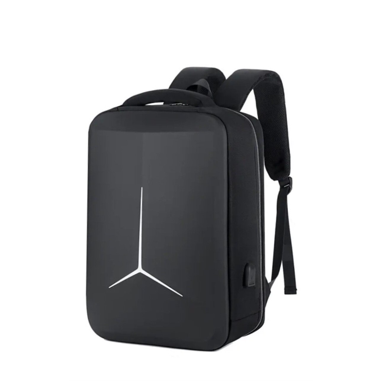 Rucsac laptop 15.6" casual cu carcasa rigida EVA, port de incarcare USB, CASLON, 30x15x41cm, Unisex, Negru