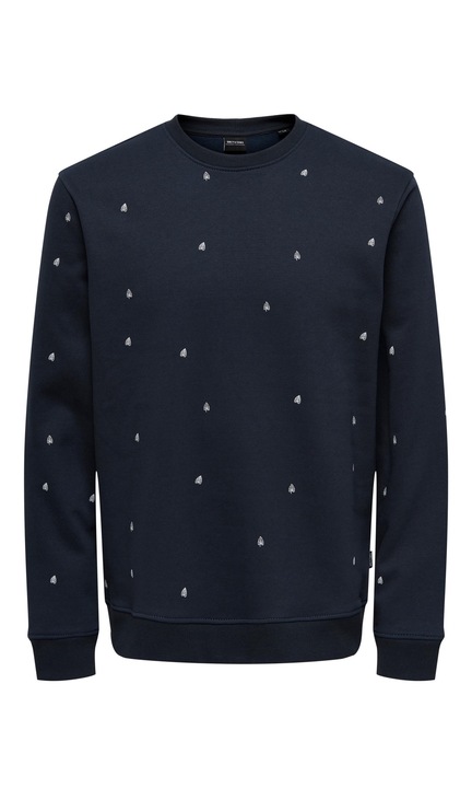 Férfi pulóver ONLY & SONS, 6912, pamut, Sötétkék