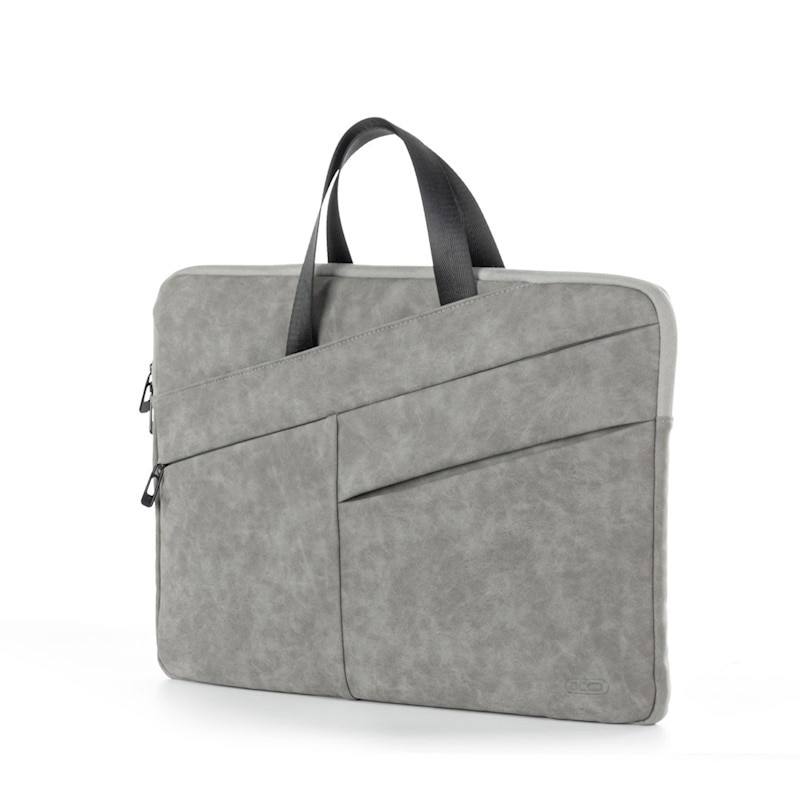 Geanta laptop, XO CB05, pentru pana la 15”, Captusita, Fermoare rezistente, 5 compartimente, Absorbtie socuri, gri
