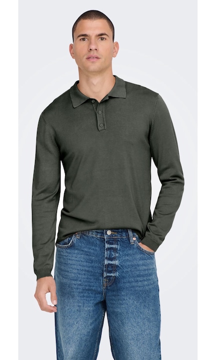 Férfi pulóver ONLY & SONS, 5426, Textil, Élénkzöld