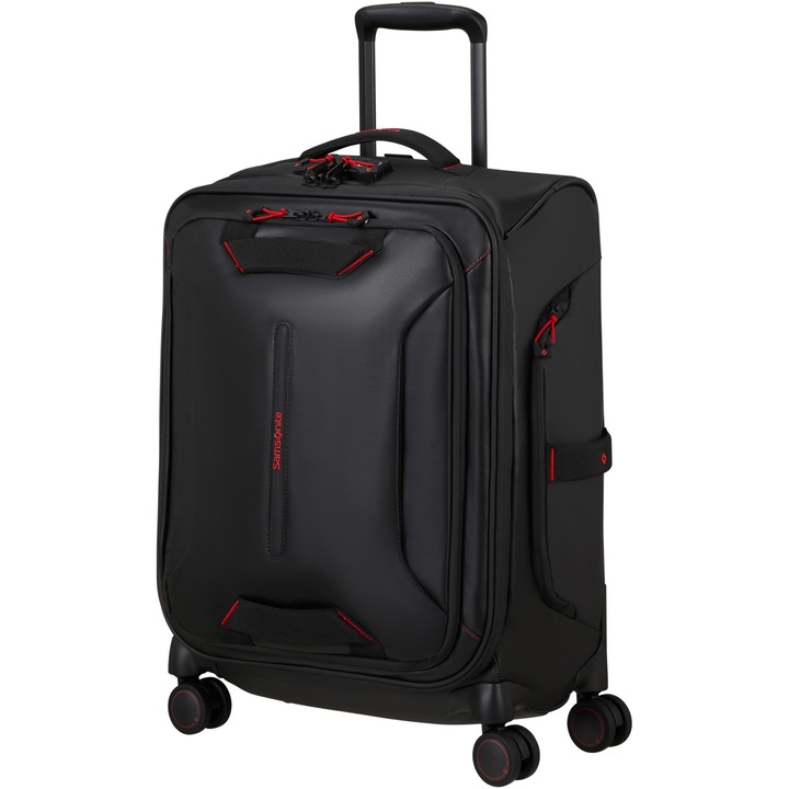 Troler cabina Samsonite Ecodiver Duffle Spinner, 55x40x23 cm, 50 litri, negru