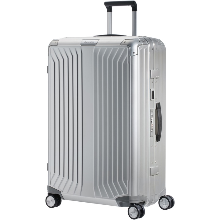 Troler Samsonite Lite-Box ALU Spinner, 76x51x28 cm, 91 litri, aluminiu