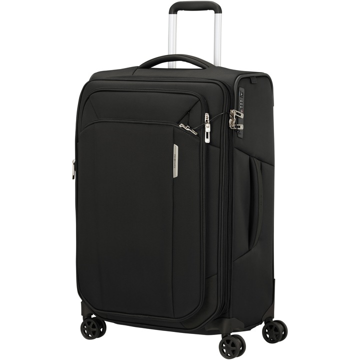 Troler extensibil Samsonite Respark Spinner, 67x43x29/33 cm, 82/92 litri, negru