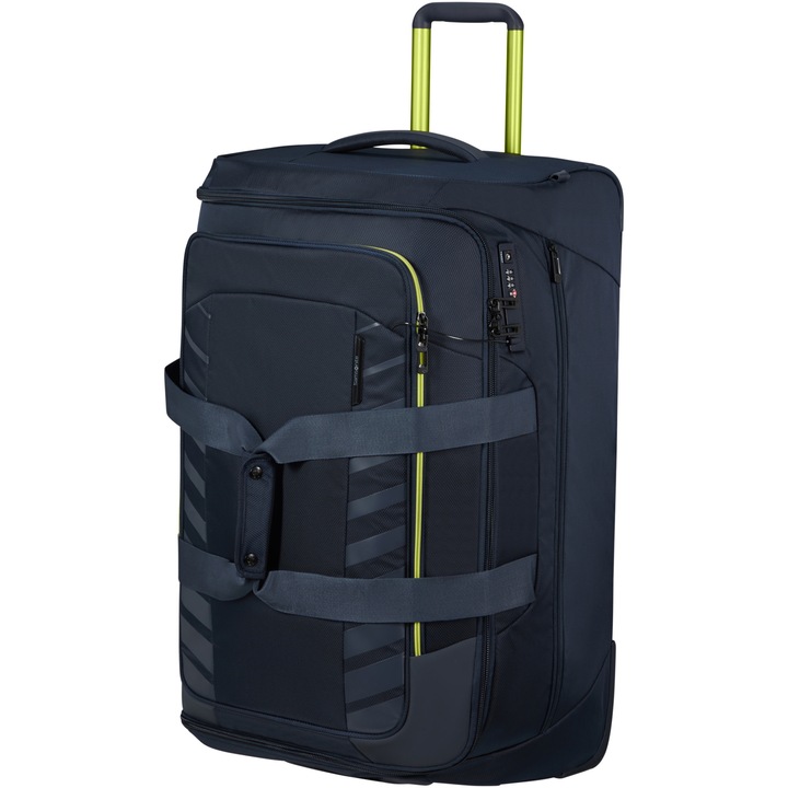 Куфар с колелца Samsonite Respark Duffle, 74x44x35 см, 108 литра, Тъмносин/Лайм