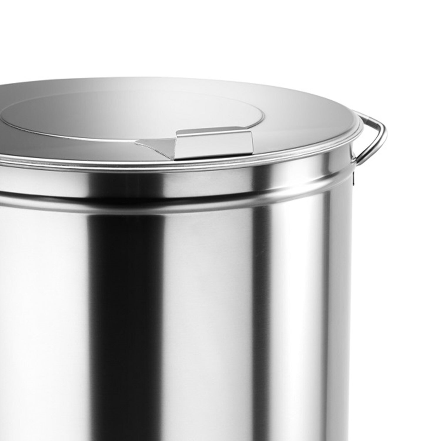 Rotis Inox Pubela din inox cu capac si roti, inox, capacitate 95 litri, Brava ...