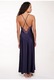 LingaDore, Camasa de noapte de satin cu detalii de dantela, Albastru, 2XL