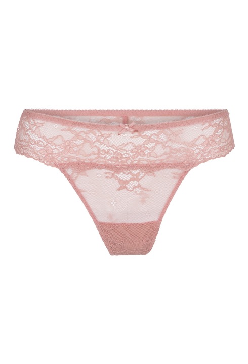 LingaDore, Chiloti tanga cu insertii din dantela Daily, Roz pal, 2XL