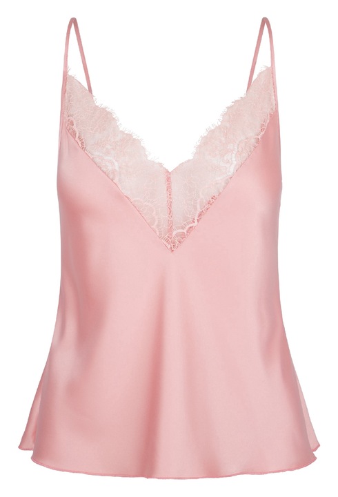 LingaDore, Bluza de pijama cu insertii de dantela, Roz