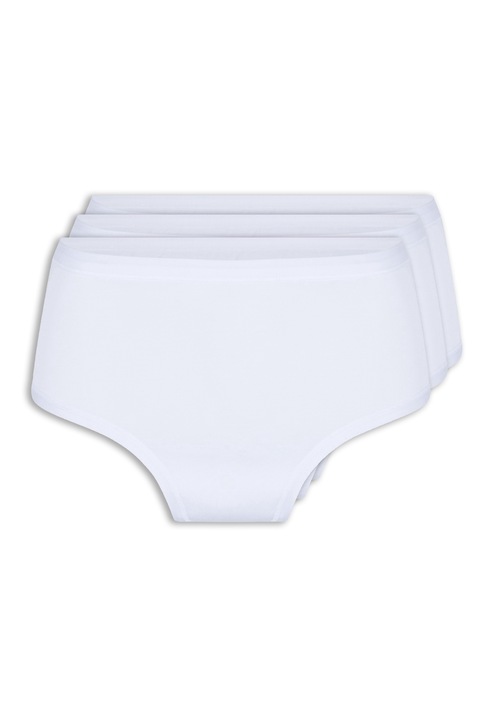 LingaDore, Set de chiloti hipster cu talie inalta - 3 perechi, Alb
