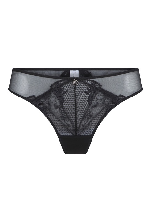 LingaDore, Chiloti tanga de dantela si plasa, Negru