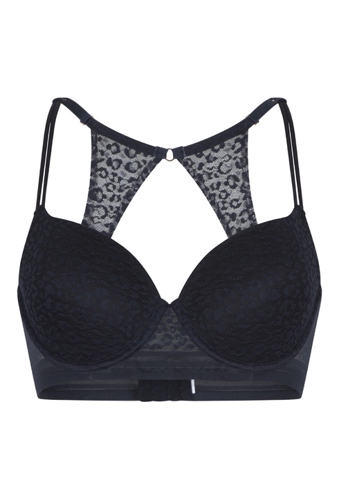 LingaDore, Sutien cu decupaj pe spate, Alb, Multicolor, Albastru, 75D