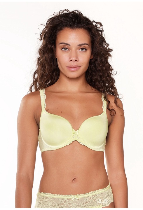 LingaDore, Sutien cu burete si detalii de dantela, Verde lime, 85A