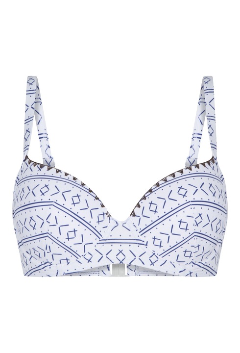 LingaDore, Sutien de baie cu imprimeu, Alb, Albastru, 90A