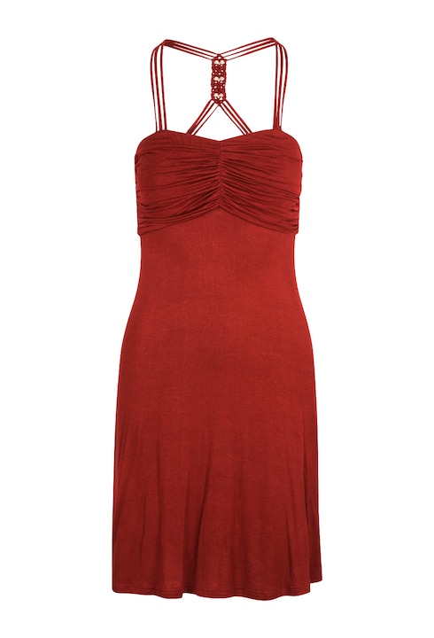 LingaDore, Rochie de plaja cu aspect plisat, Rosu