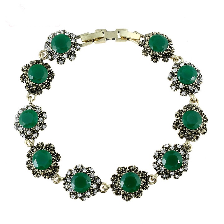 Bratara Bijuterii Dama, design original, verde, 23cm