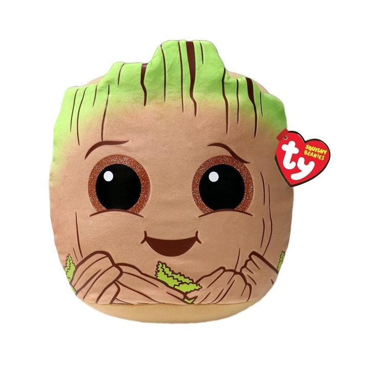 Плюшена играчка Ty, Squishy Beanies Marvel, Groot, 22 см