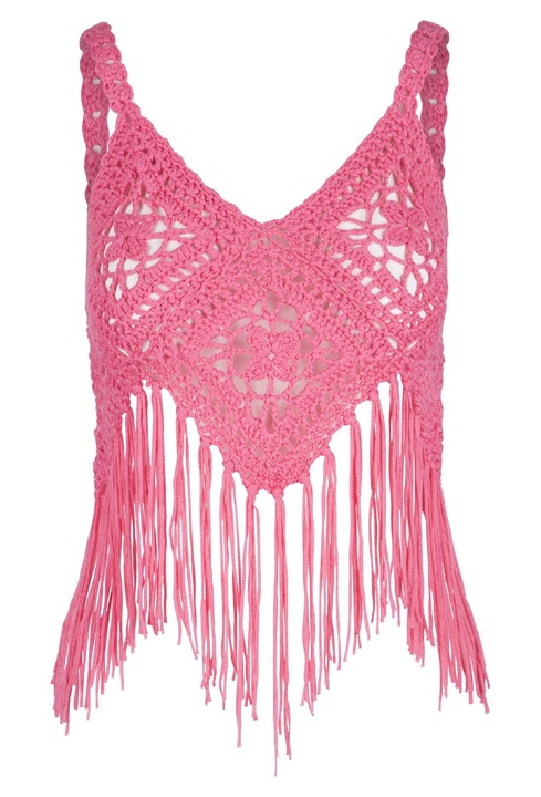 LingaDore, Top de plaja crosetat cu decolteu in V, Roz