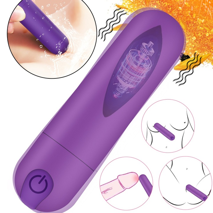 Erőteljes USB töltős mini vibrátor, FairyKiss® erotikus szexjátékok, csiklóstimulátor, 10 rezgési mód, vibrációs maszturbáció, vízálló, lila