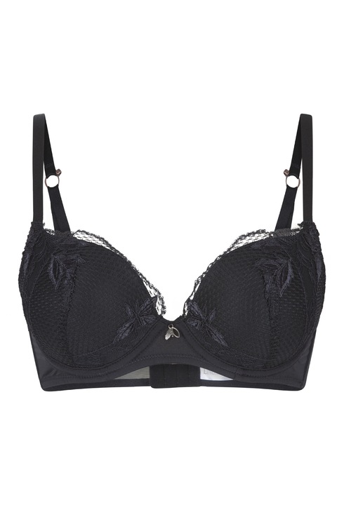 LingaDore, Sutien push-up cu strat exterior de dantela, Negru