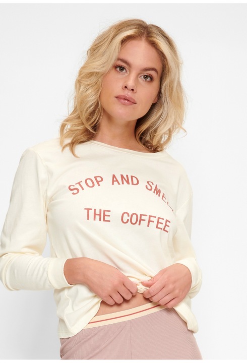 LingaDore, Blua de pijama cu imprimeu text 30553, Galben, XS