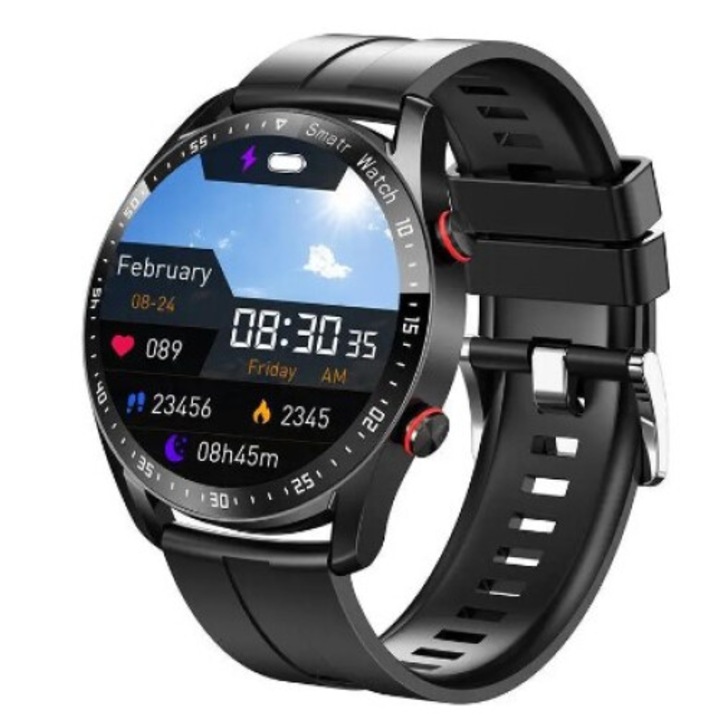 SmartWatch HW20, ecran IPS, Functii Meteo, Ritm Cardiac, Apelare, Negru