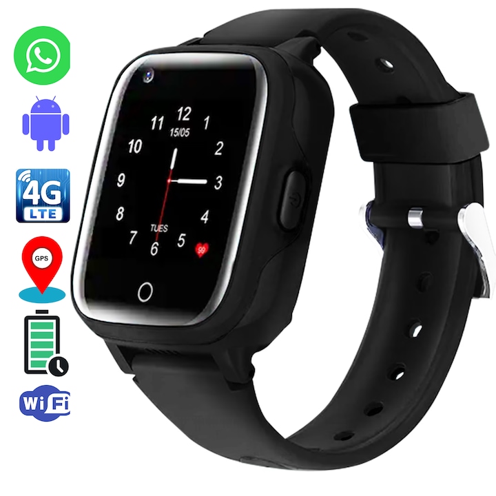 Apple Watch SE (2025), GPS + Cellular, Carcasa Midnight Aluminium 40mm, Midnight Sport Band - S/M