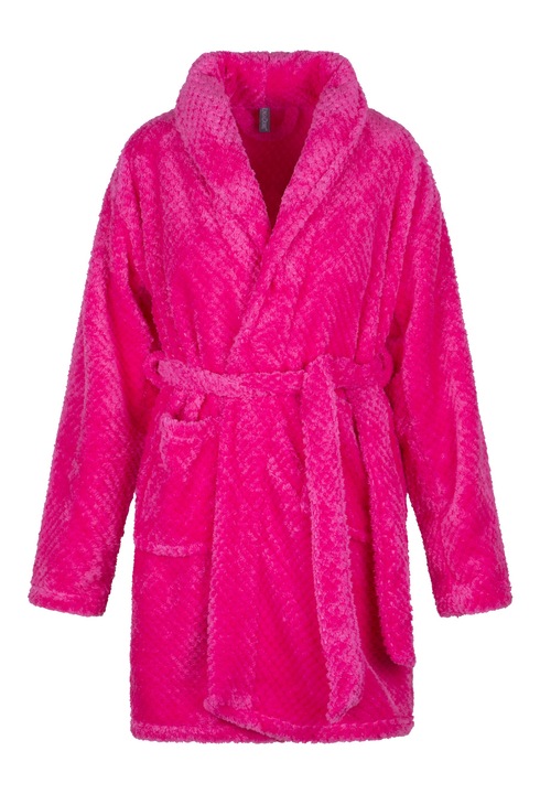 LingaDore, Halat de baie cu buzunare laterale si cordon in talie, Roz