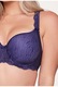LingaDore, Sutien cu burete si insertii de dantela, Bleumarin, 95E