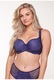 LingaDore, Sutien cu burete si insertii de dantela, Bleumarin, 95E