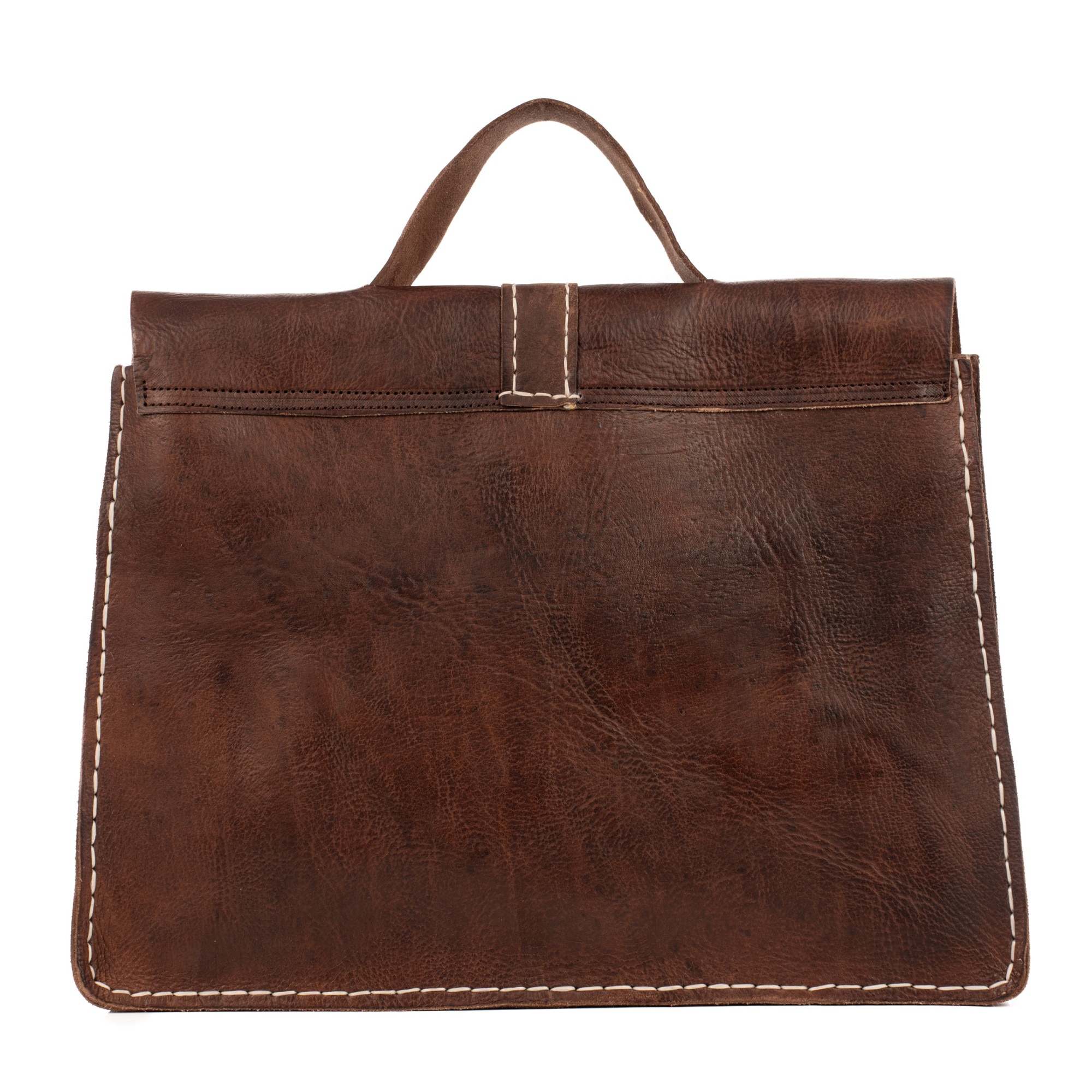 Geanta Messenger Vintage Meknes, din piele naturala full grain, maro, 39x26x10 cm