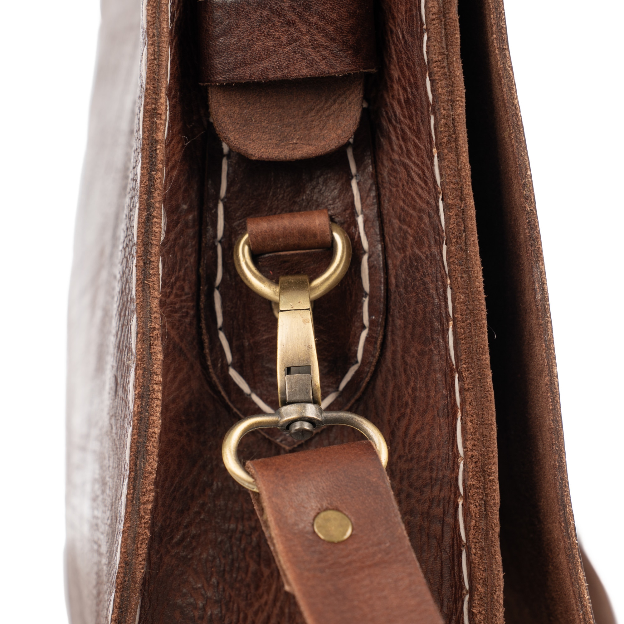 Geanta Messenger Vintage Meknes, din piele naturala full grain, maro, 39x26x10 cm