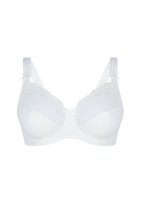 LingaDore, Sutien cu acoperire completa si garnituri din dantela, Alb murdar