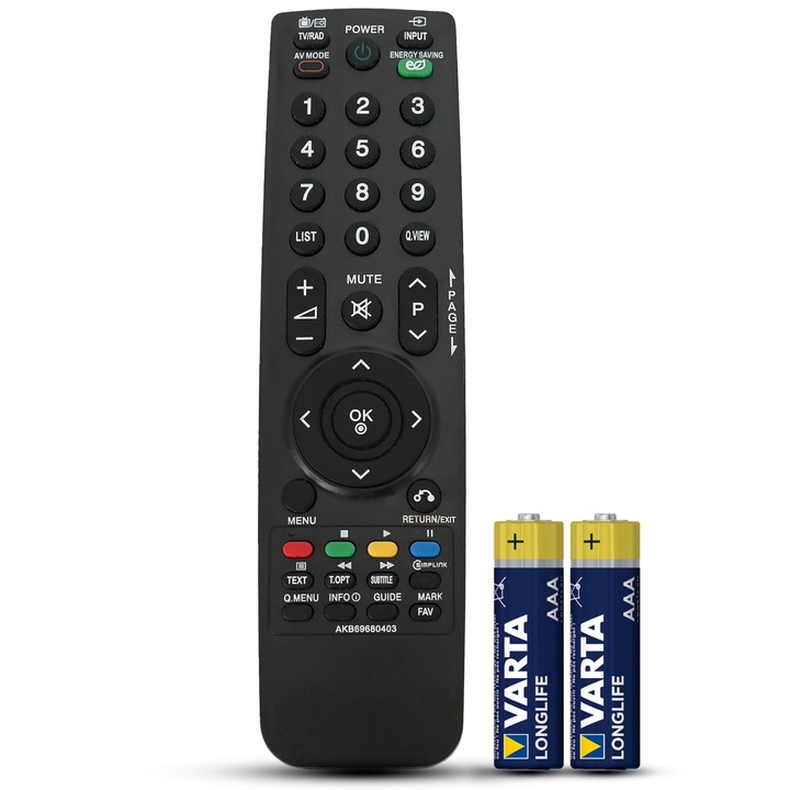 Telecomanda compatibila LG, AKB69680403, TEMIX®, neagra, baterii incluse