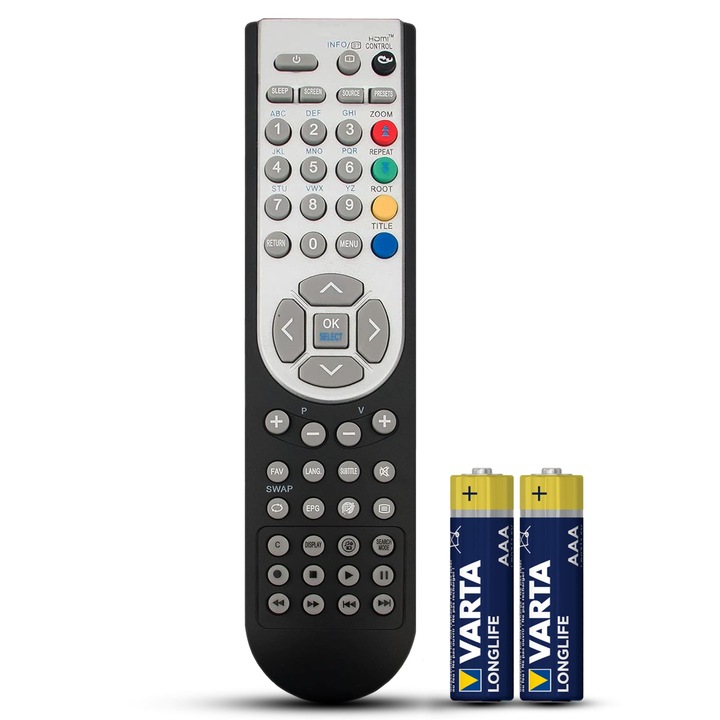 Telecomanda compatibila Vestel, Finlux, Horizon, Digihome, Silver Crest, Watson, Prosonic, RC1900, TEMIX®, baterii incluse
