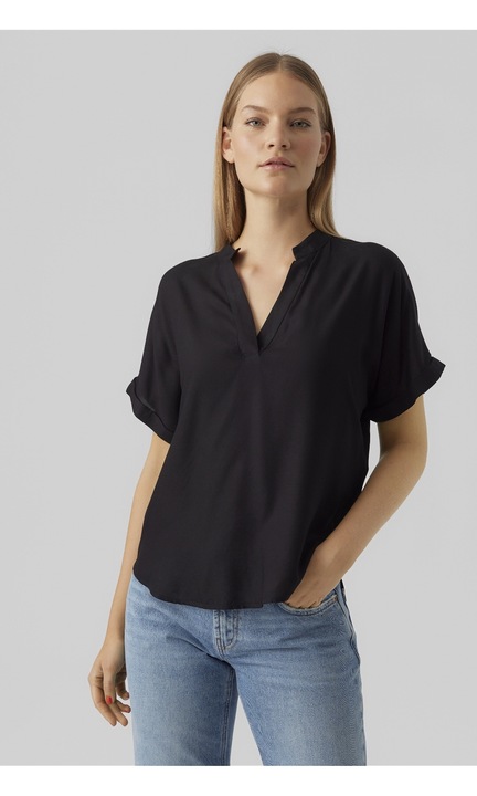 Bluza scurta dama VERO MODA, 7464, Viscoza, Negru