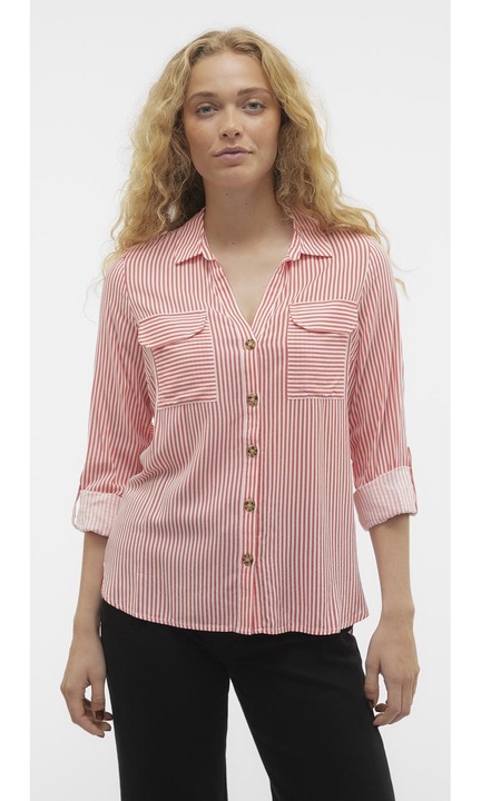 Vero Moda, Риза с джобове на гърдите, Червен